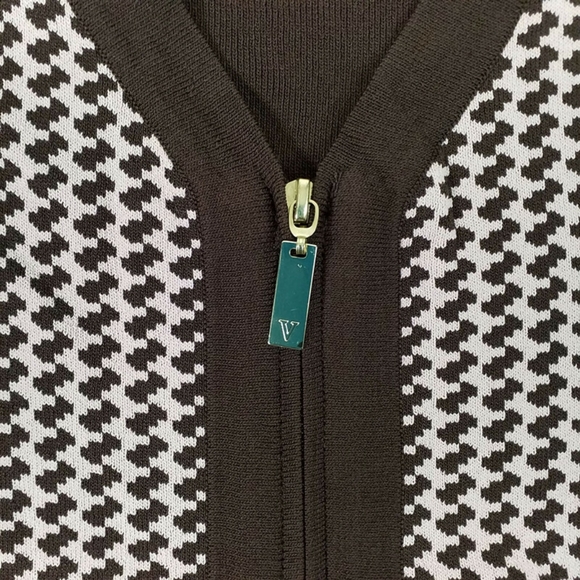 BCBGMaxAzria Brown Pink Long Sleeve Zip Front Cardigan Sweater Womens M NWT - Picture 3 of 13